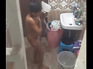 Indian Dispirited Neighbour Aunty Bathing